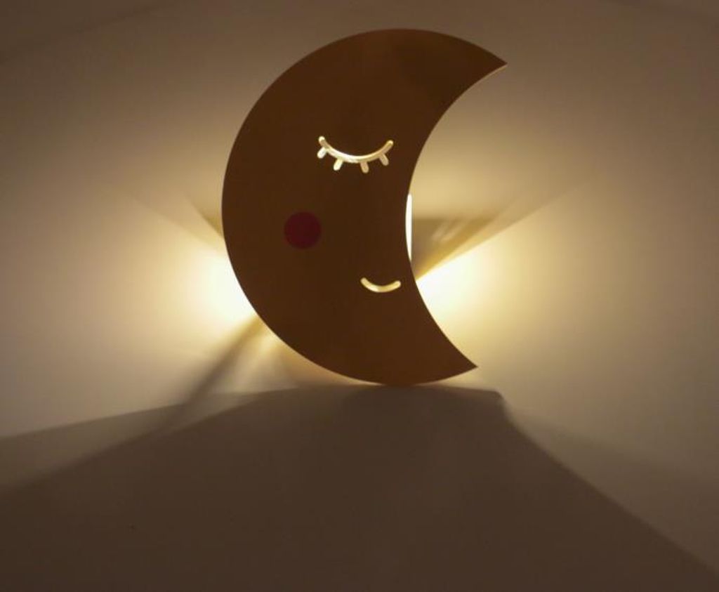 Kinderzimmer-Wandlampe aus Holz, Nachtlicht