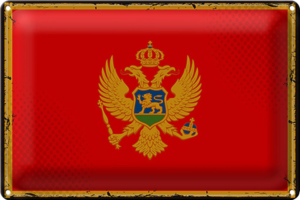 Blechschild Flagge Monte 30x20cm Retro Flag Monte