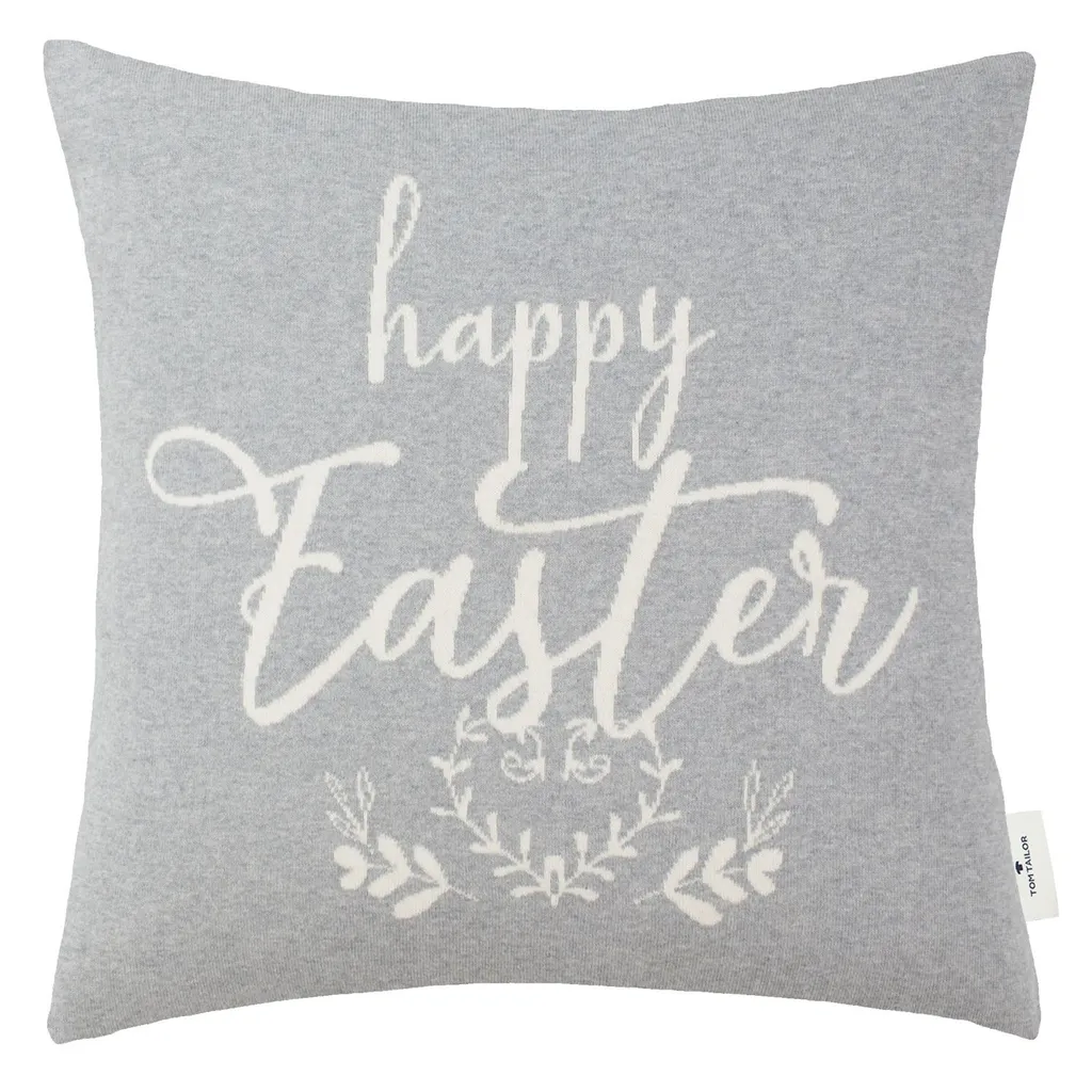 Offerta Copricuscino Tom Tailor Happy Easter 45x45 Grigio - Stock Limitato