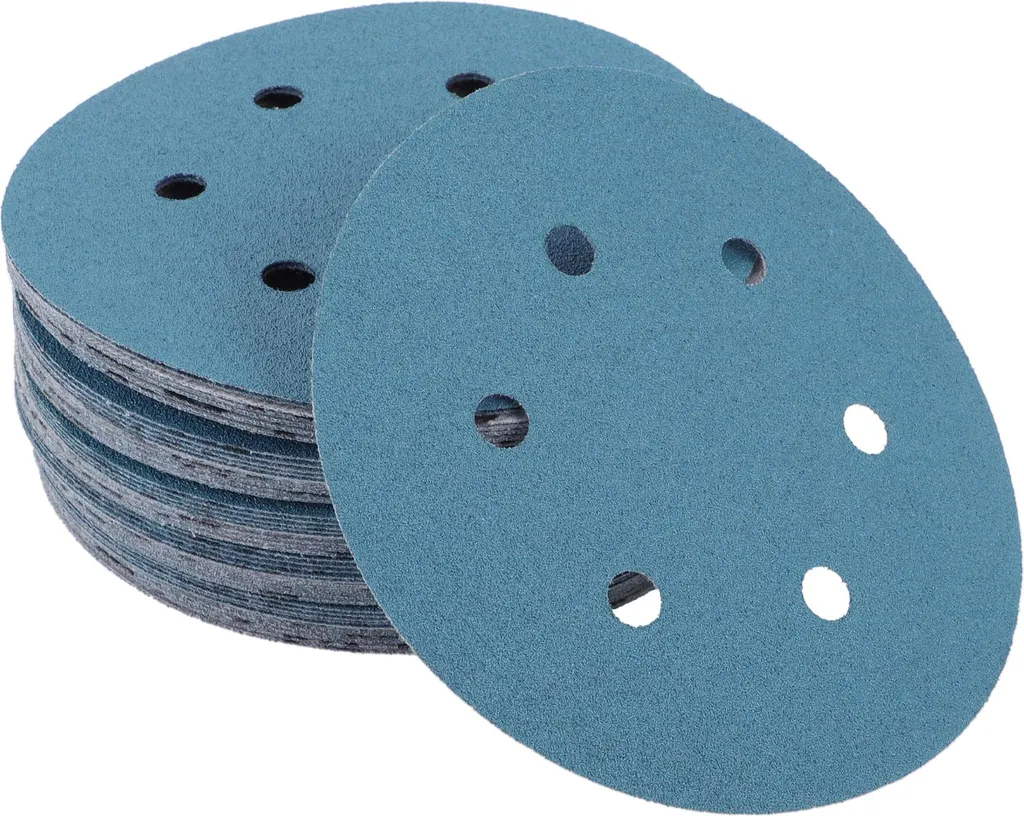 Papier de Verre Circulaire 150mm 7 Trous pour Ponçage Auto et Bois 50pcs