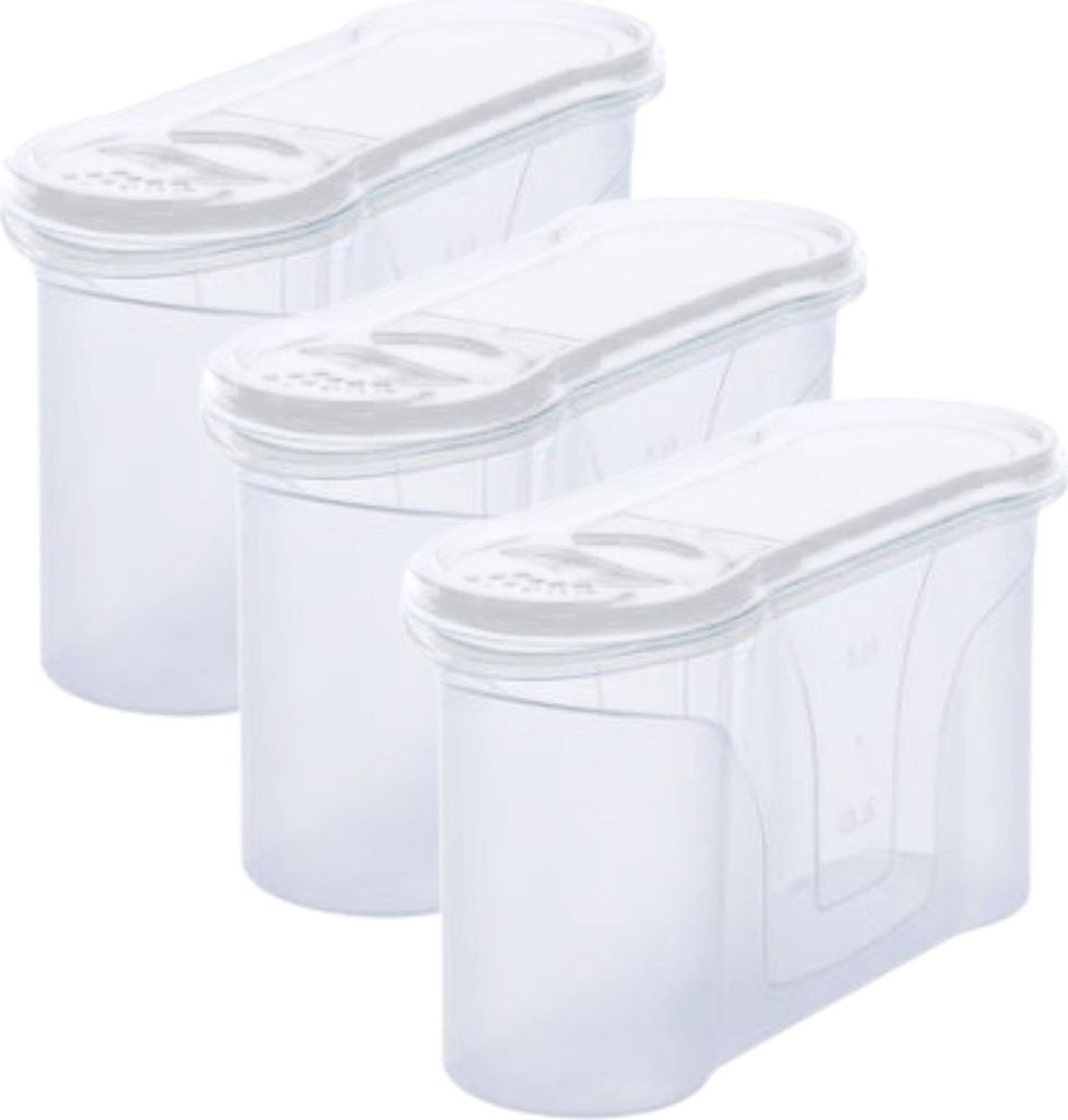 Novaliv Schüttdosen 3er SET Vorratsdose zum Streuen 1,3 Liter - Maße (LxBxH): 22 x 13 x 8,5 cm - Dose mit Deckel 1l für Müsli Mehl Zucker Dosen...