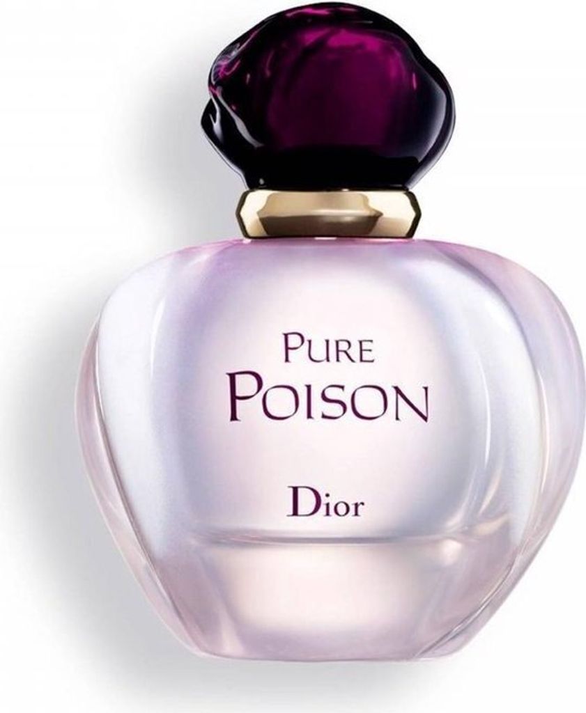 A studio shot of a Christian Dior Pure Poison perfume bottle.