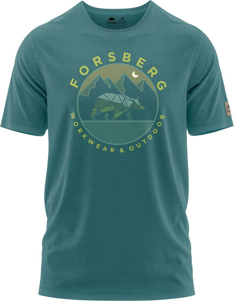 FORSBERG Gruvarson II T-Shirt mit Brustlogo, Farbe:emerald/grün, Größe:XL