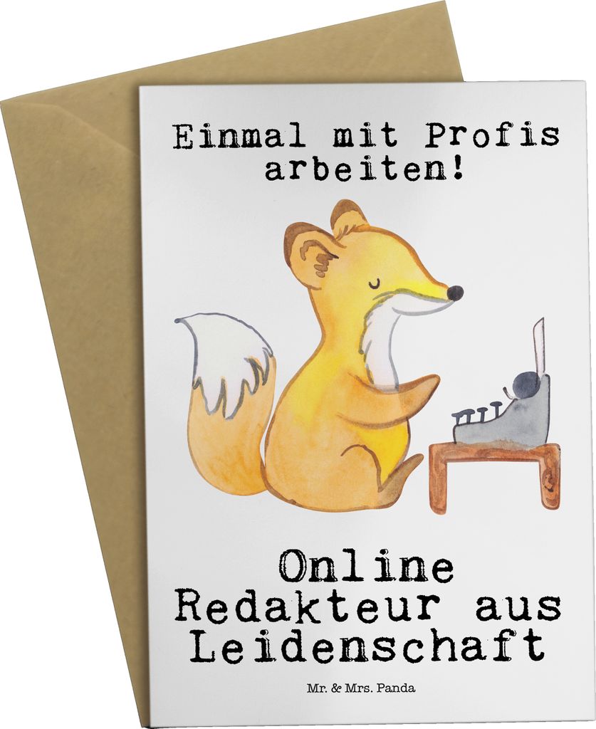 Mr. & Mrs. Panda Glückwunschkarte Online Redakteur Leidenschaft - Weiß - Geschenk, hochzeitskarten, weihnachtskarten, Grußkarte, osterkarten, ei...