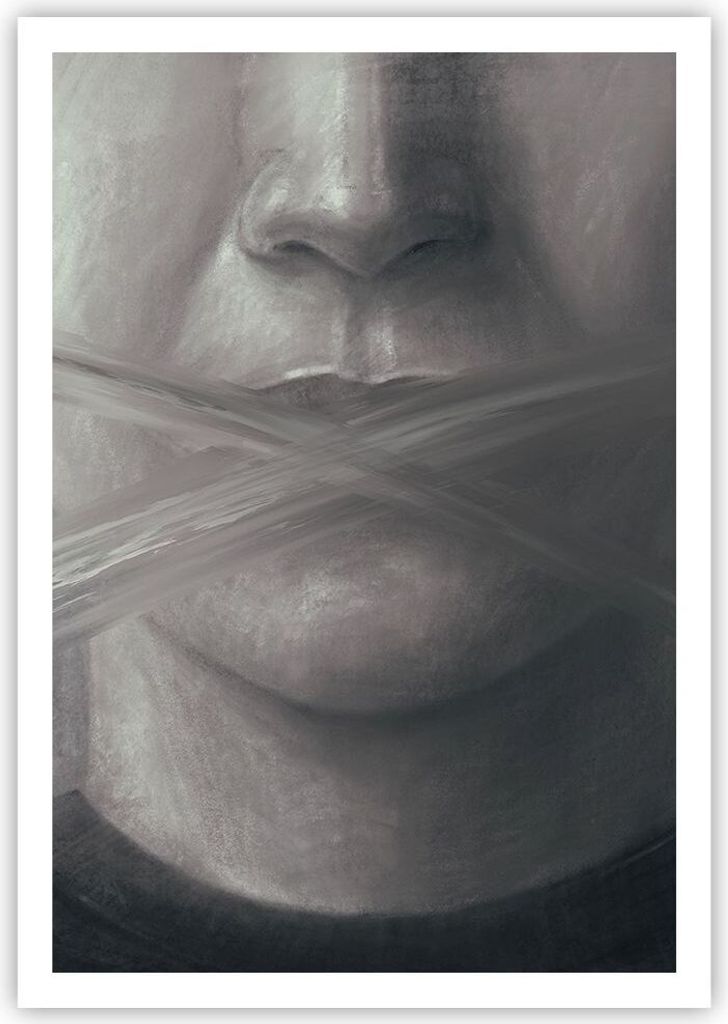 Poster - Poster ohne Rahmen - Symbol Mund Sprache - 70x100 cm - Wand Bild - Wanddeko - Wandbilder - Kunstposter - Wandposter - Bilder - Kunstdruck ...