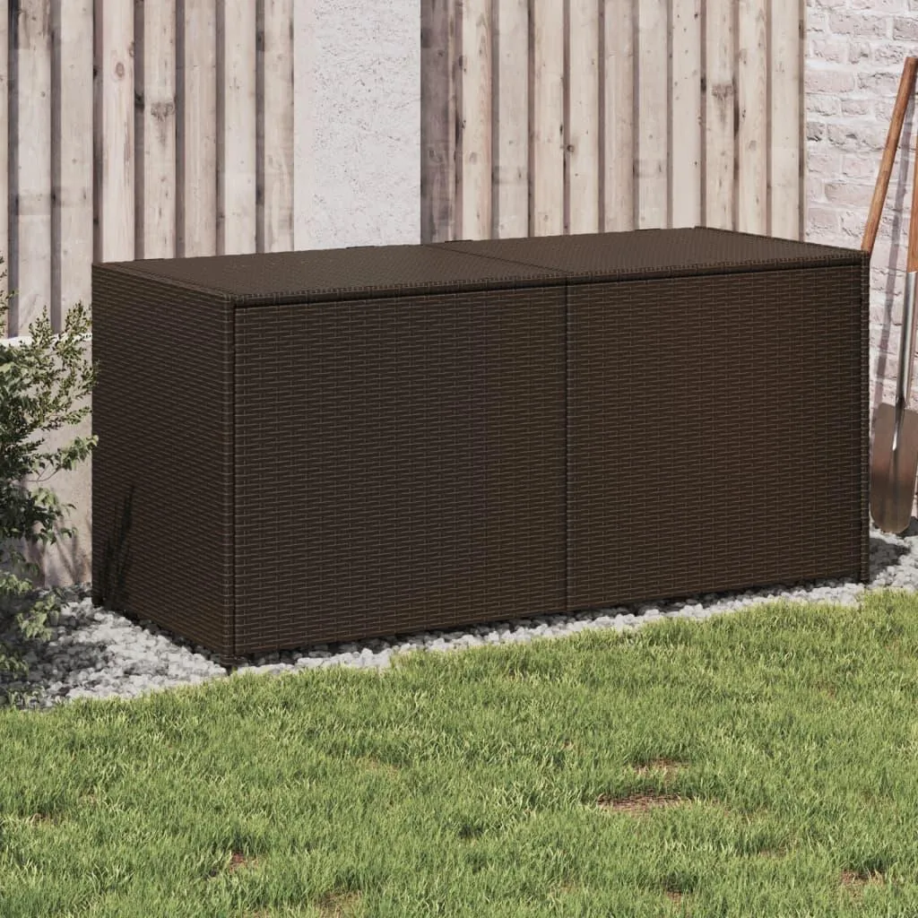 Rangement coussins de jardin 283L - Coffre polyrotin marron vidaXL - 2