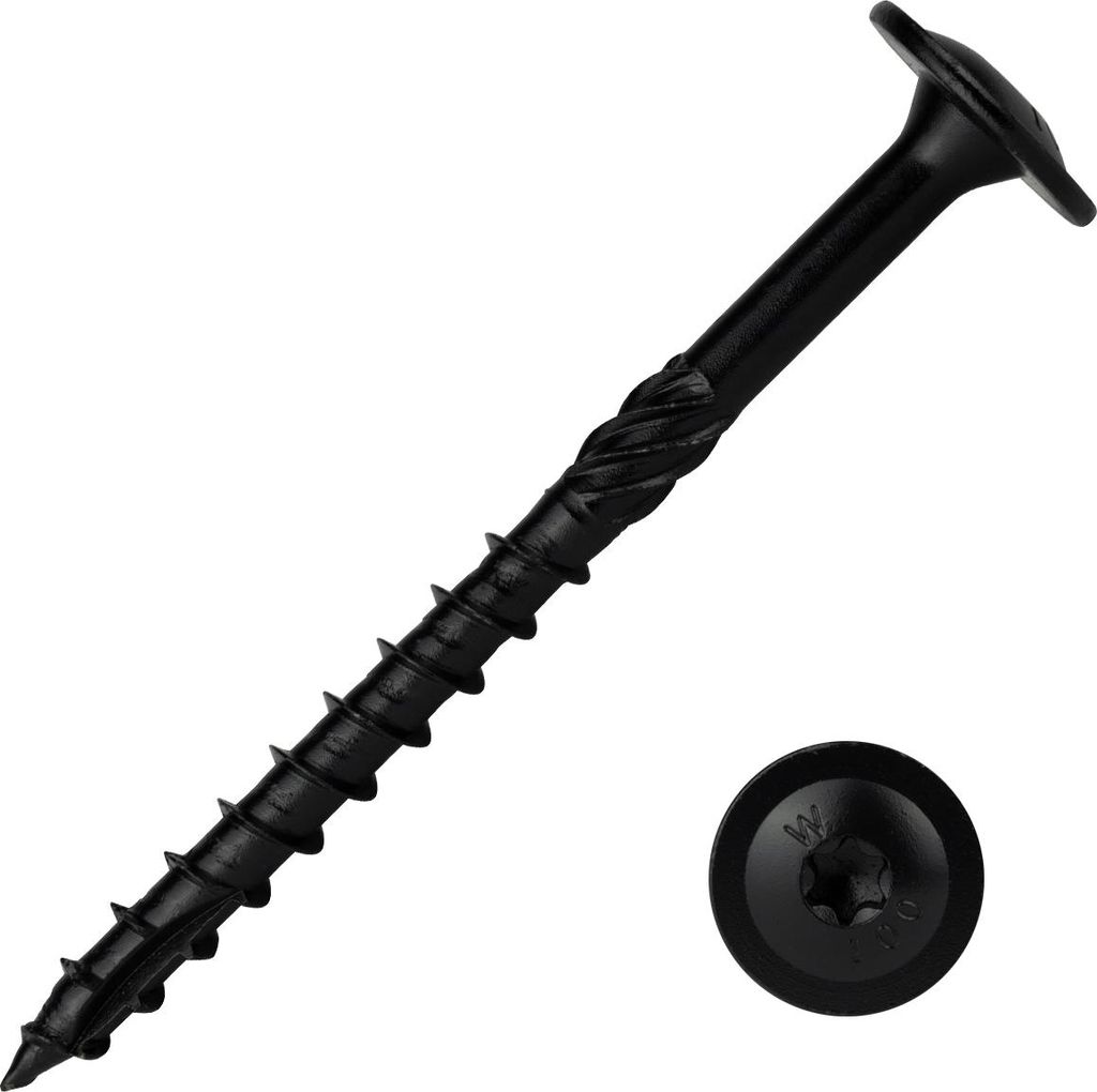 Tellerkopfschrauben Schwarz 8.0 x 100 mm Torx - Schachtel 50 Stück