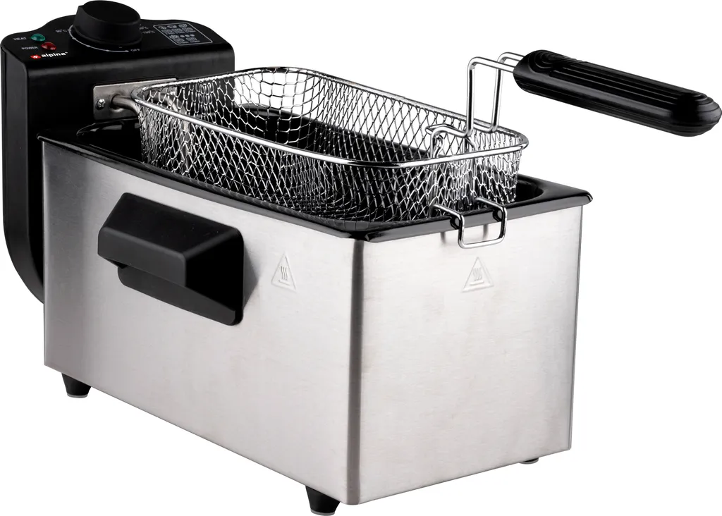 Alpina Friteuse Classique WJ-800 de 3 L avec Puissance de 2000 W Argent