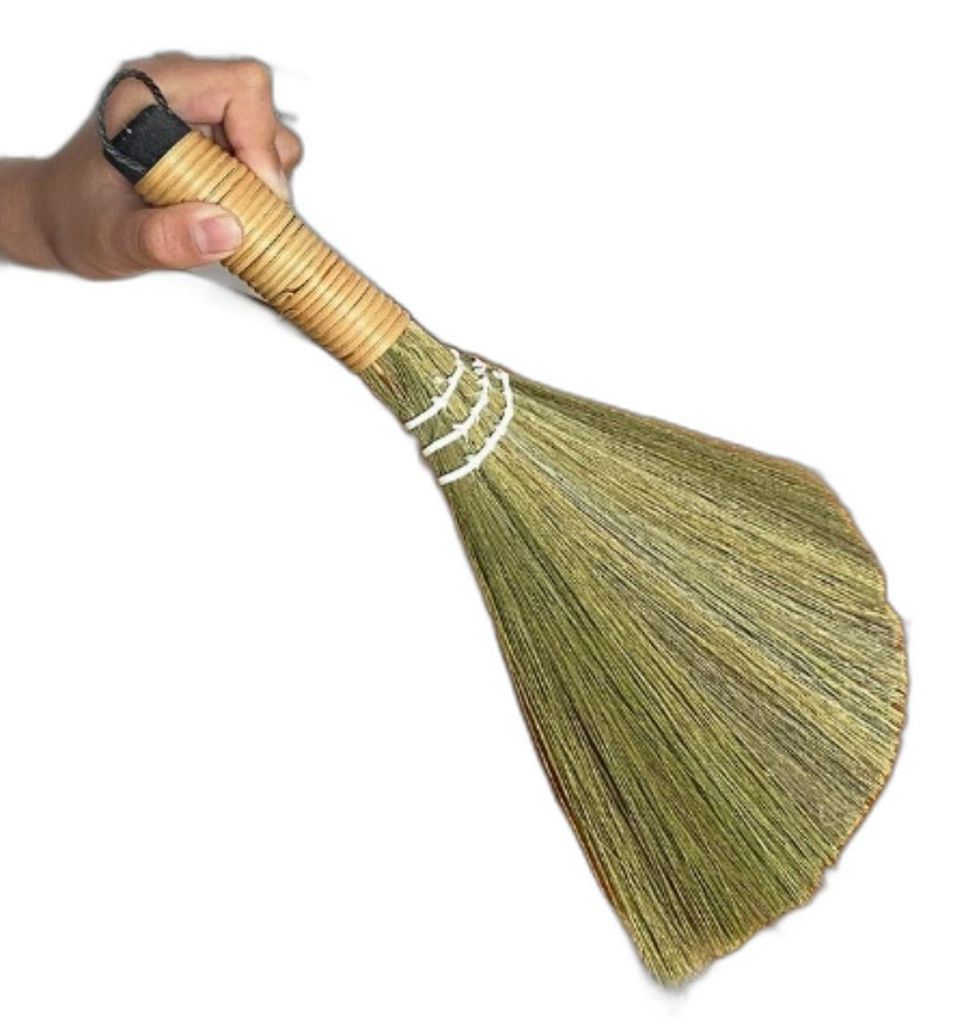 INF Handgeflochtener Miscanthus-Besen, weiche Borsten 30cm für Sofa