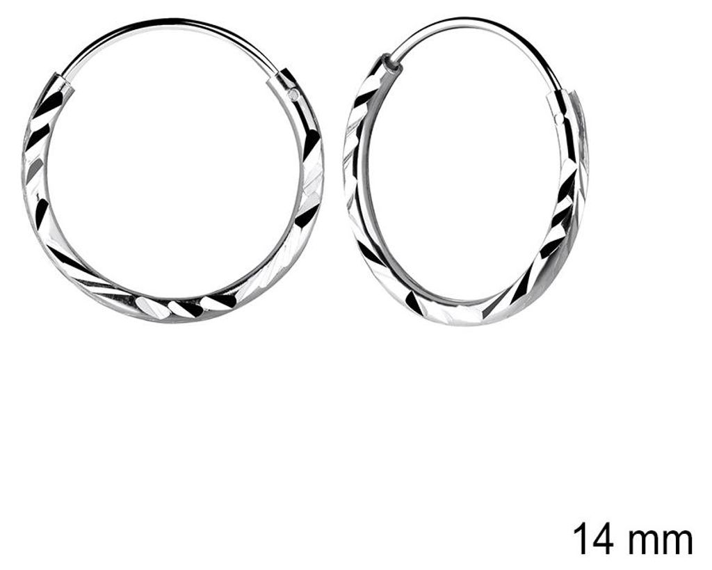 Kleine Creolen Silber 925 mit Diamantschliff 14 mm Produktbild 
