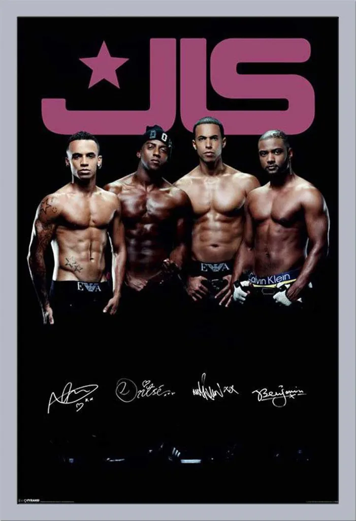 Poster JLS Topless avec Cadre Shinsuke Maxi Argent en MDF et Acrylique