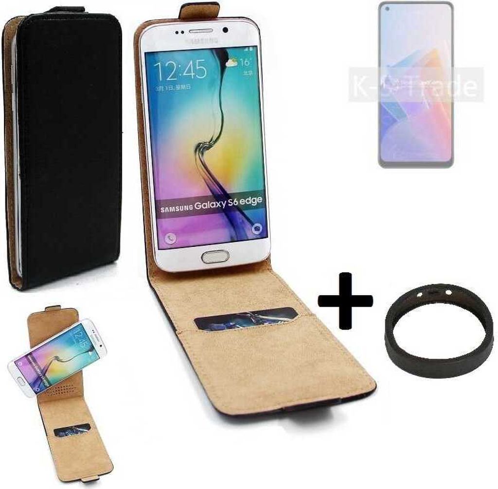 K-S-Trade TOP SET Handyhülle kompatibel mit Oppo Reno7 Lite 5G 360° Flipstyle Schutzhülle Smartphone Tasche schwarz + TPU Bumper, Case Hülle Flip