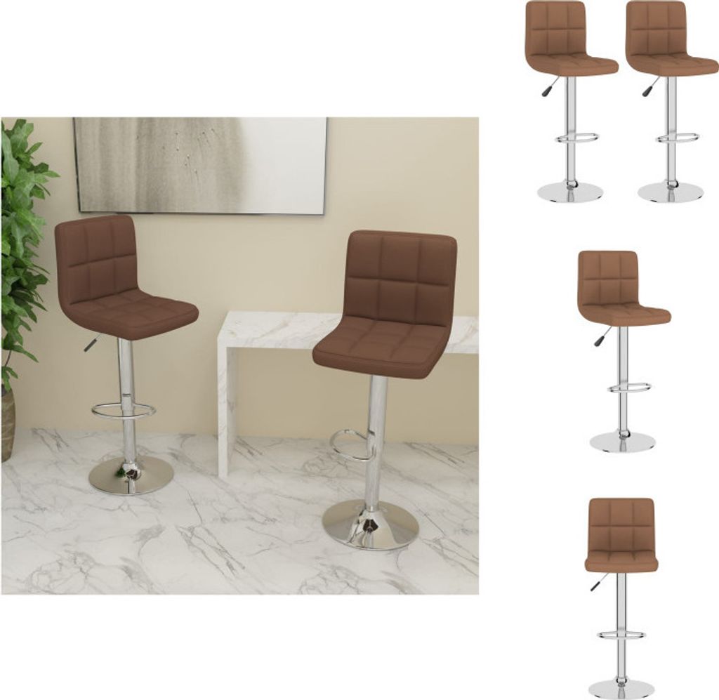 vidaXL Barhocker 2 Stk. Braun Stoff - Barhocker