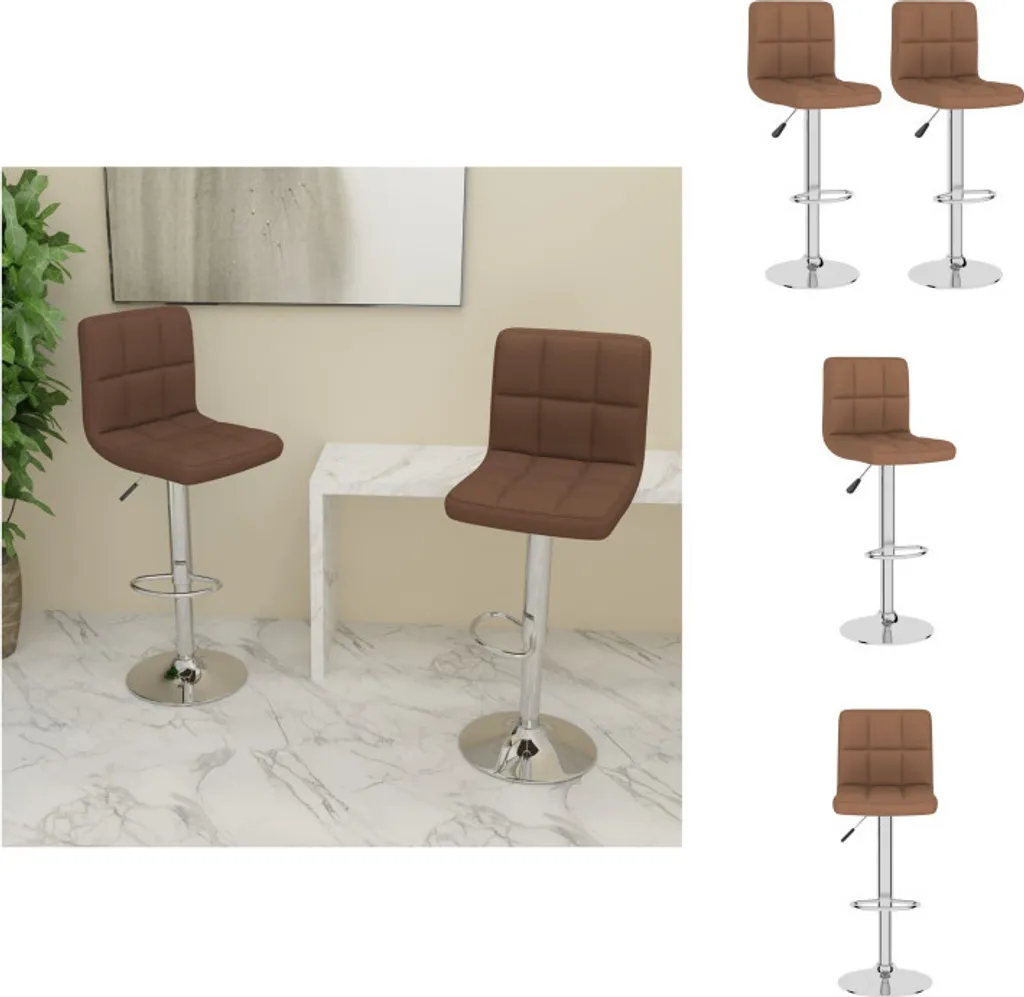 Sgabelli da Bar Vintage Marroni vidaXL | 2 pz Legno e Tessuto