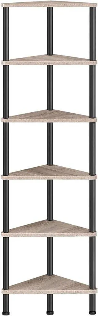 Étagère murale gain de place pour bureau et salon, 6 tablettes métal