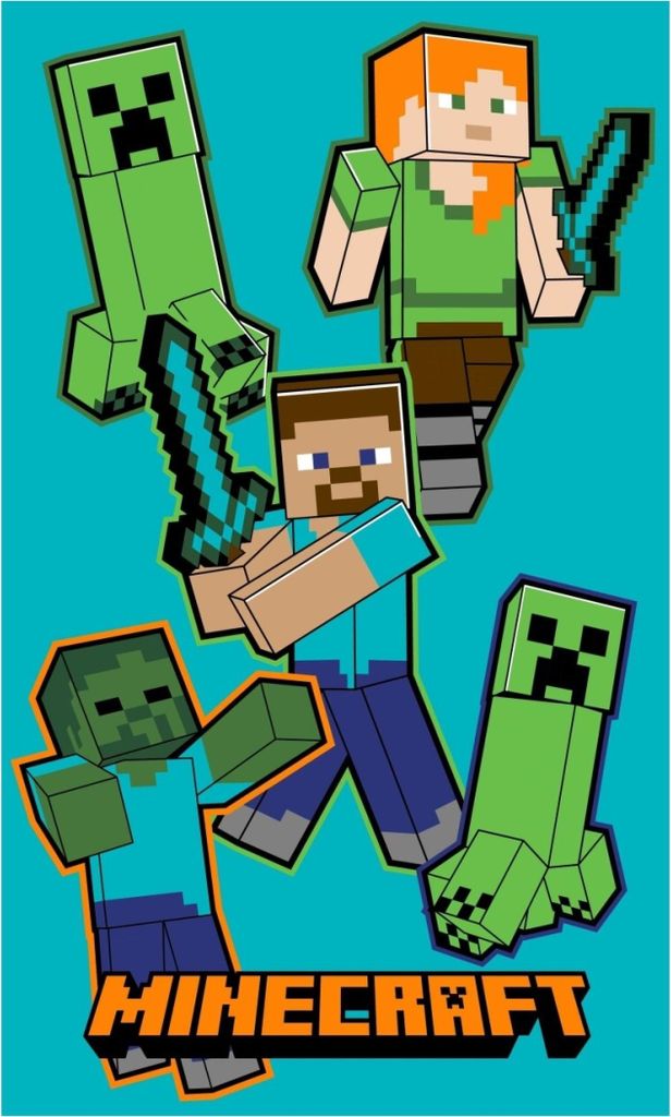 Asciugamano per bambini Minecraft Crawler 30x50 cm Immagine del prodotto 