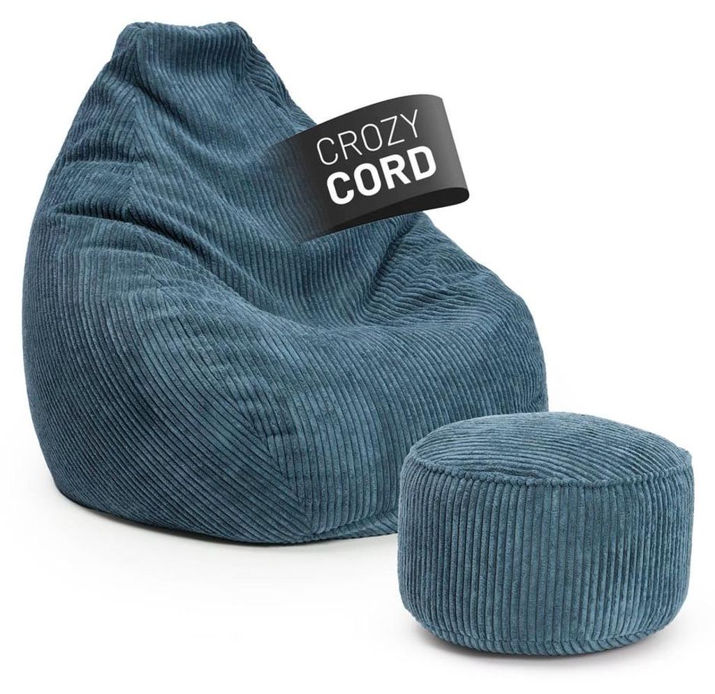 LUMALAND Relax-Set Cord – Sitzsack GIANT (400 L) + Pouf (50 L) - breiter Cord