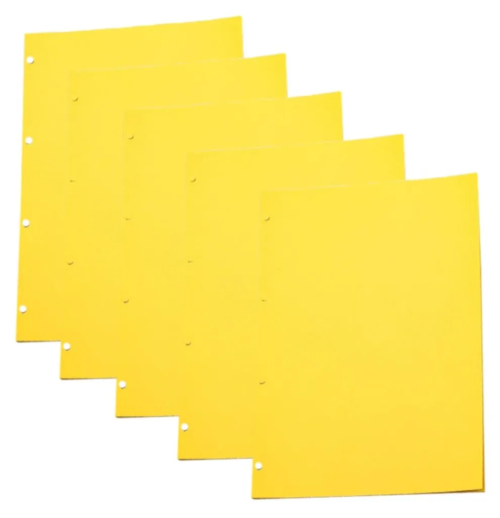 Recharges A4 Jaunes 180g Épaisses - 5 Packs de 15 Feuilles Haute Qualité