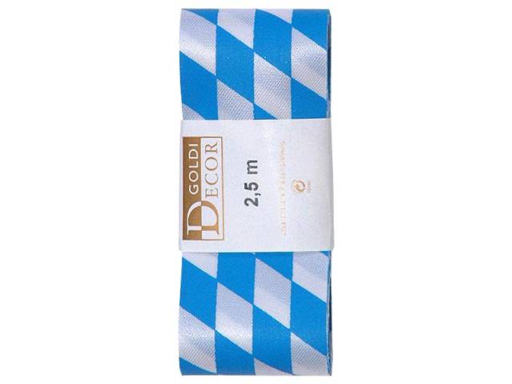 Rautenband 40mmx2,5mStränge weiß blau
