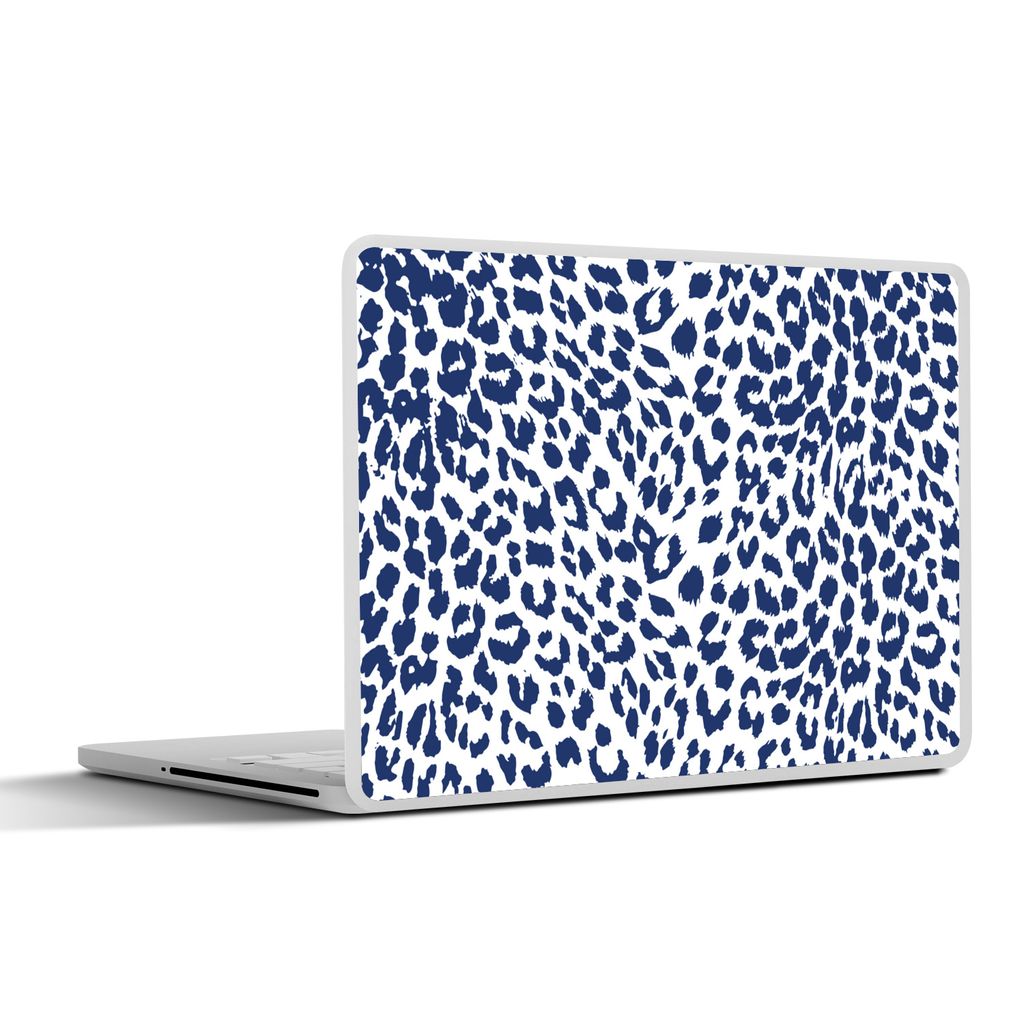 MuchoWow Laptop Aufkleber Sticker Cover Panther Druck - Blau - Flecken 31x22.5 cm - Laptop-Deko