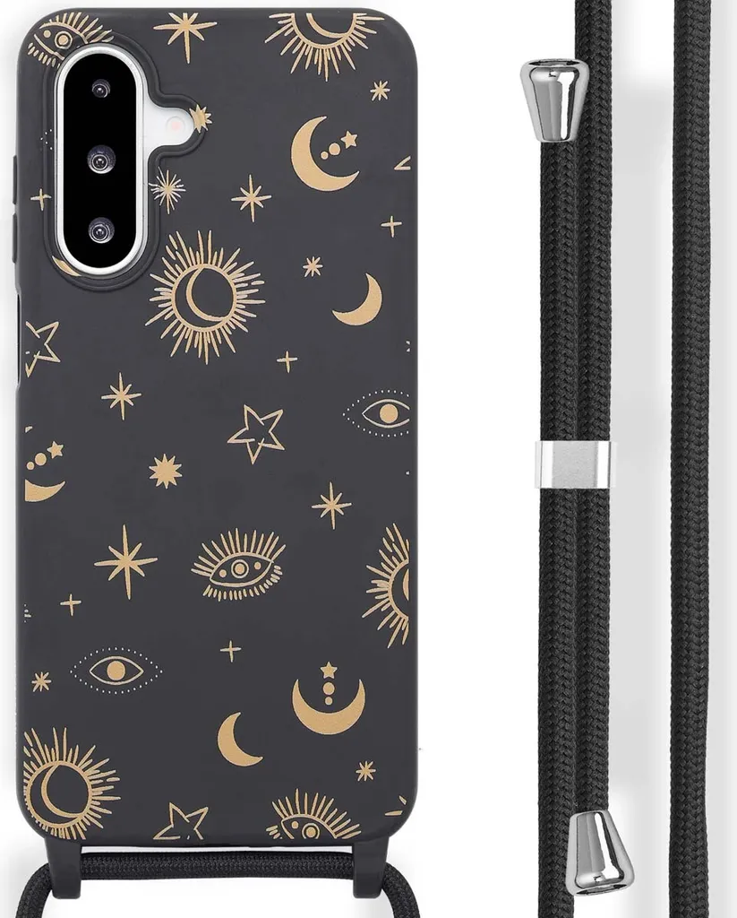 Custodia iMoshion Samsung A26 per Genitori | Silicone Nero con Laccio