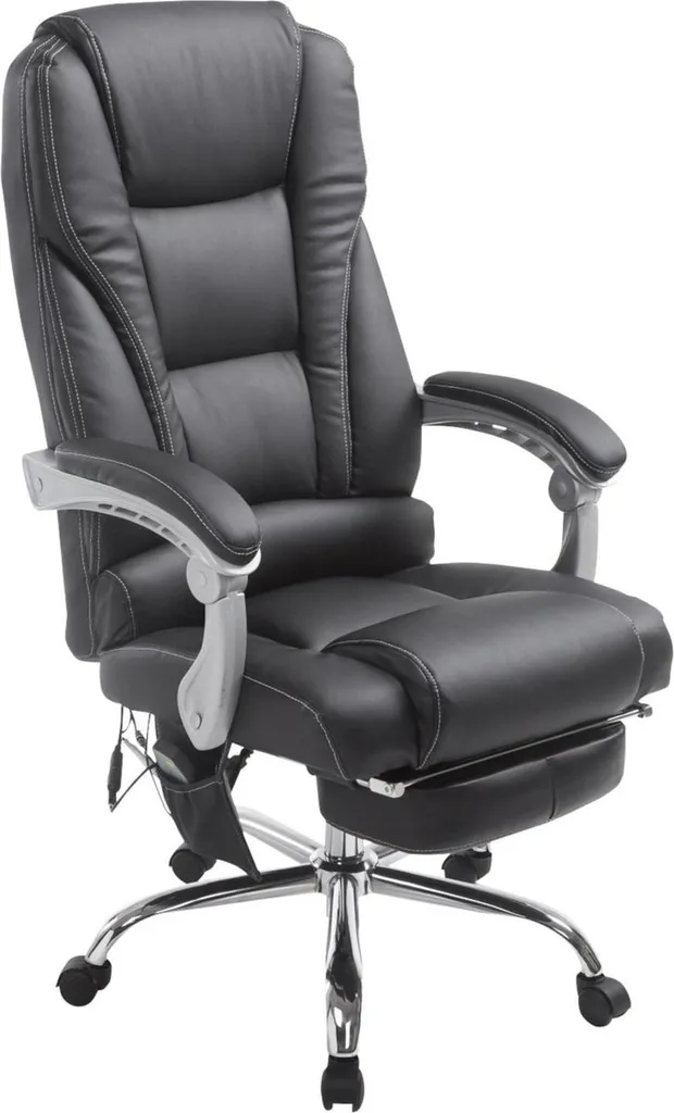 Fauteuil de bureau massant Pacific en tissu noir ergonomique et réglable