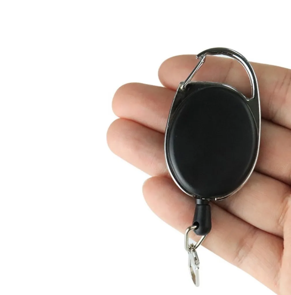 Yoyo portachiavi con corda da 60 cm - Yoyo porta carte d'identità - Portachiavi estensibile da 6,5 x 3,5 cm - Gancio a scatto per pantaloni e cintura - Porta carte d'identità Yoyo - Porta carte a clip retrattile - Portachiavi - 4