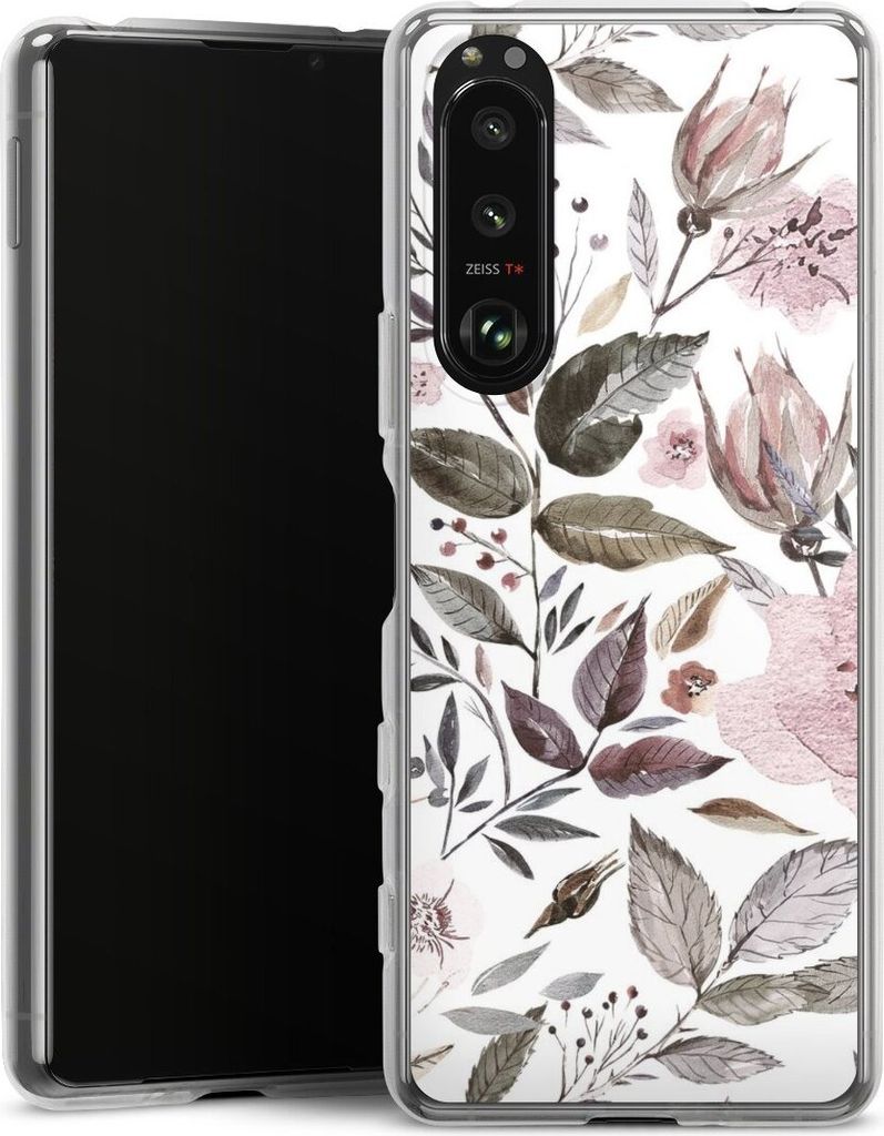 DeinDesign Handyhülle für Sony Xperia 5 III Silikon Hülle Case Smartphone Schutzhülle Blumen Pastell Wasserfarbe