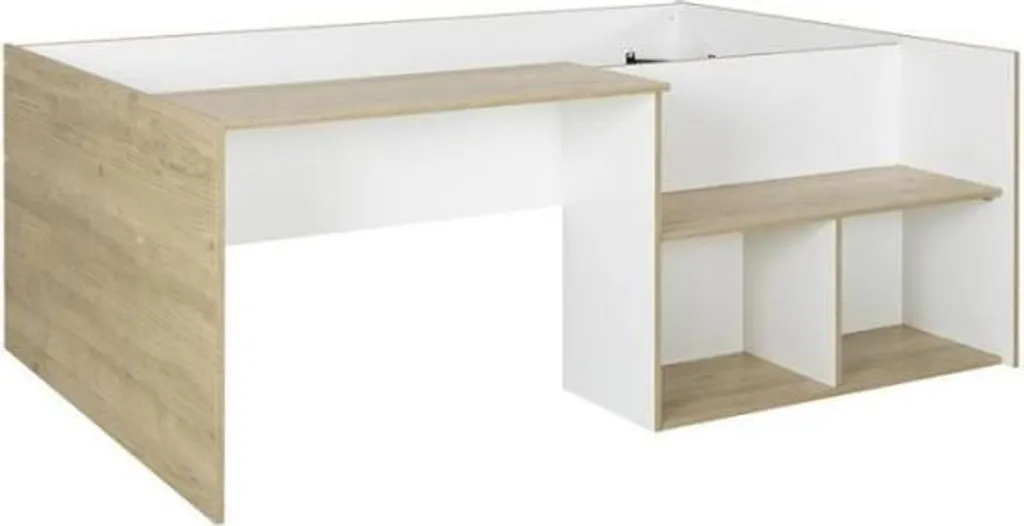 Lit combiné enfant OSCAR 90x190 cm - Chêne clair et Blanc - Diagonal - 5
