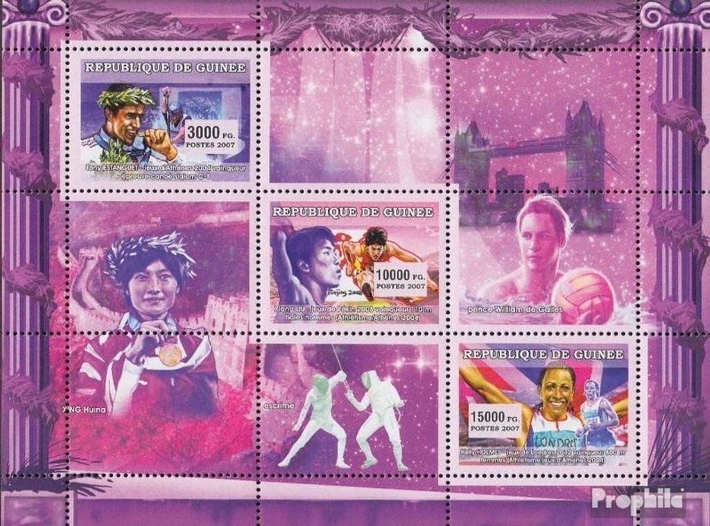Briefmarken Guinea 2007 Mi 4593-4595 Kleinbogen (kompl. Ausgabe) postfrisch Verschiedene Sportarten