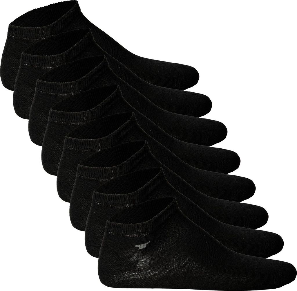 TOM TAILOR 8er Pack Uni Socken - Basic, Sneakersocken, einfarbig Schwarz 39-42
