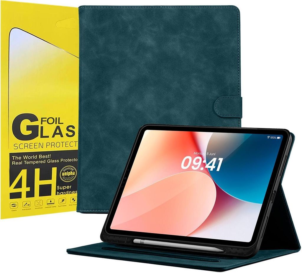 LBH Tablet Schutzhülle + 2x 4H Displayfolie für Apple iPad Pro 6. Gen 12.9 Zoll Cover Case Schutz Tablet Farbe: Petrol