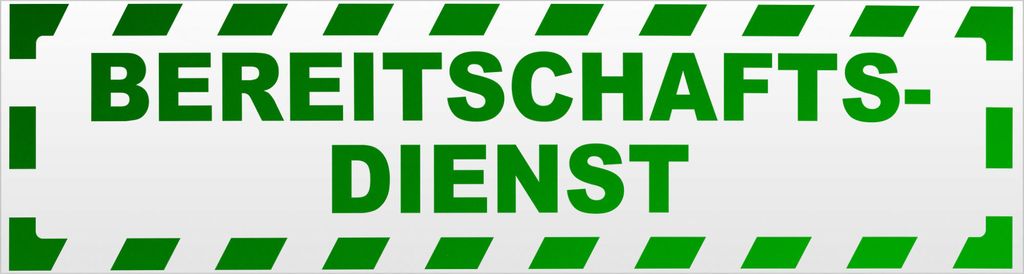 Kiwistar Bereitschaftsdienst gestreift Magnetschild Schild magnetisch - 30cm Grün - reflektierend - Magnetfolie für Auto PKW Kfz