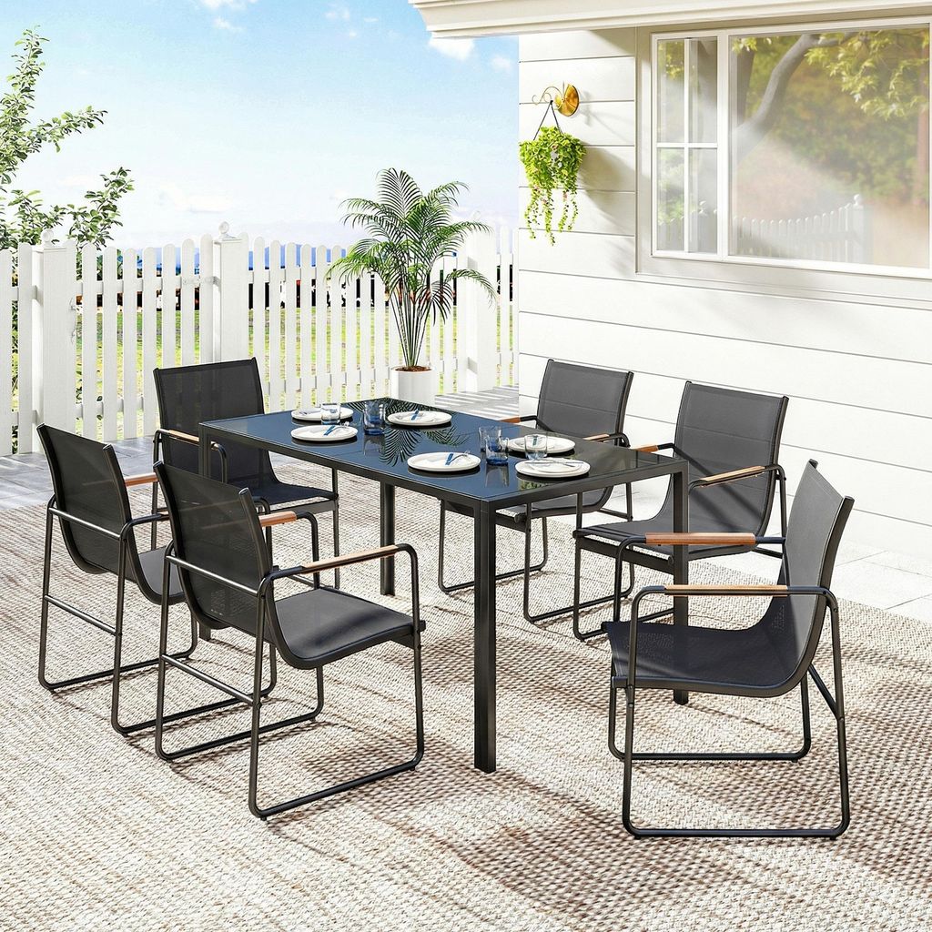 Ensemble de mobilier de jardin, 7 pièces, comprenant une Image du produit 