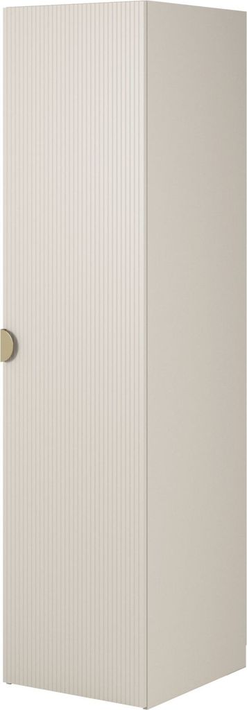 Selsey Moonir - Kleiderschrank 1-türig mit Regalen, 50 cm, greige