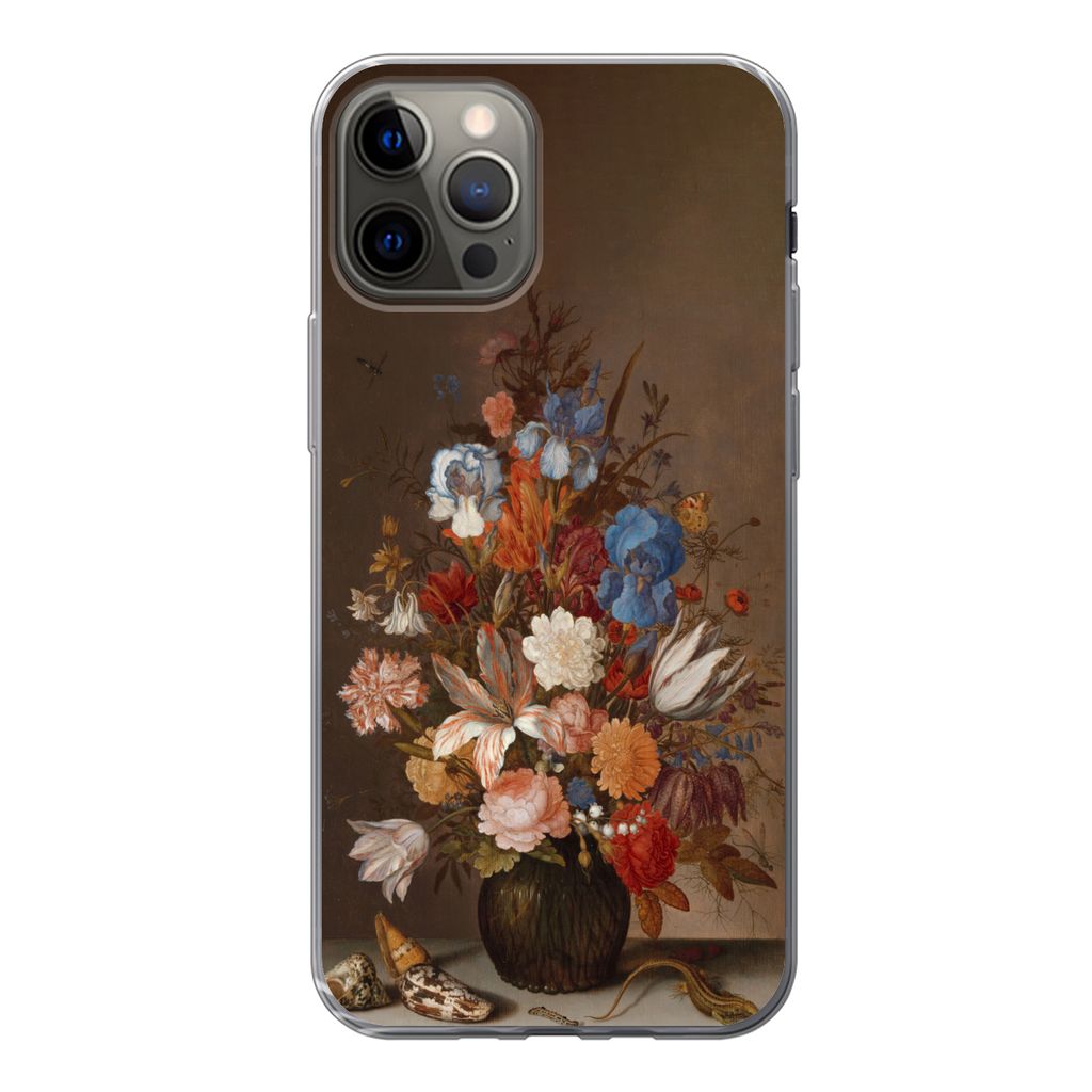 MuchoWow Handyhülle Schutzhülle Hülle für iPhone 13 Pro Stilleben mit Blumen - Kunst - Alte Meister Silikon Softcase Handy Hülle - Handy-Tasche