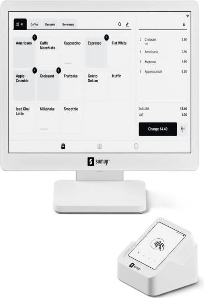 Kassensystem Lite + SumUp Solo Kartenleser, Integrierte Software, Ideal für kleine Unternehmen