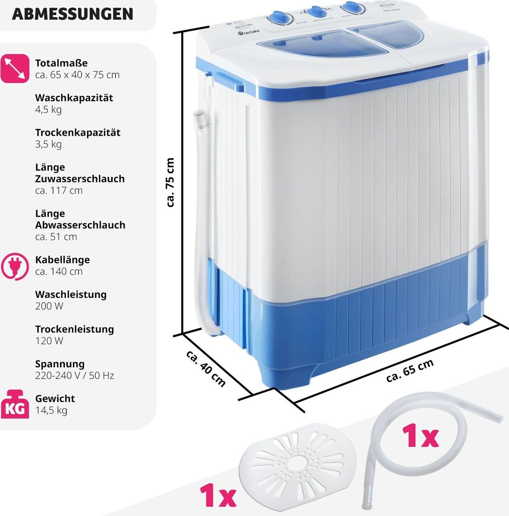 Mini pračka 4,5 kg se sušičkou 3,5 kg - bílá Obrázek produktu 7