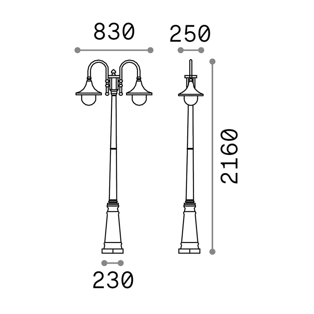 Luminaire extérieur Cima 2 E27 en aluminium robuste style rustique