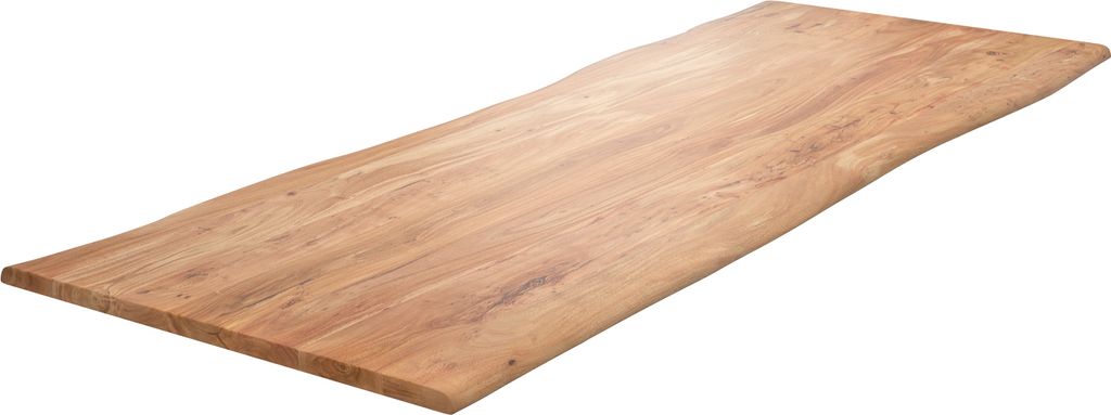 DELIFE Esstischplatte Edge 260x100cm Akazie Natur Live-Edge