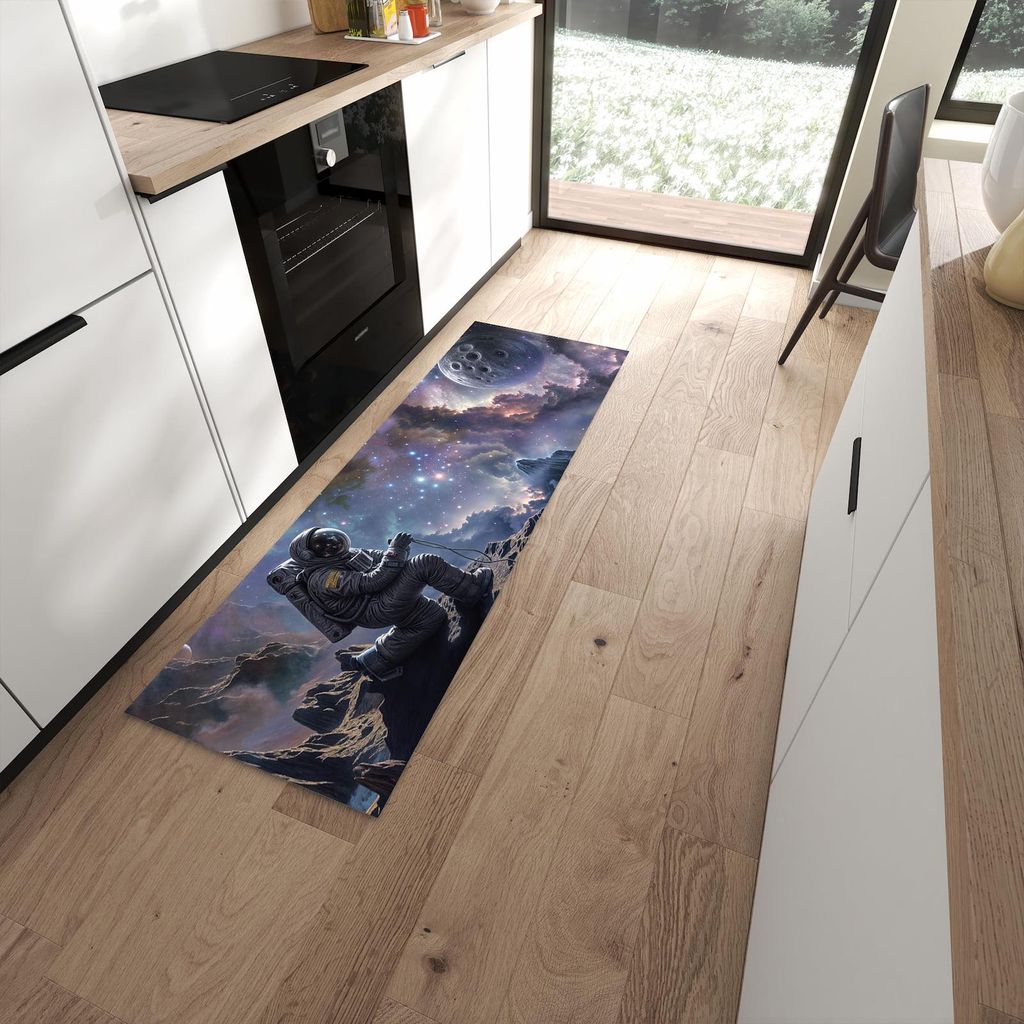 Küchenteppich 60x180cm rutschfest & abwischbar PVC Läufer - In All Astronaut