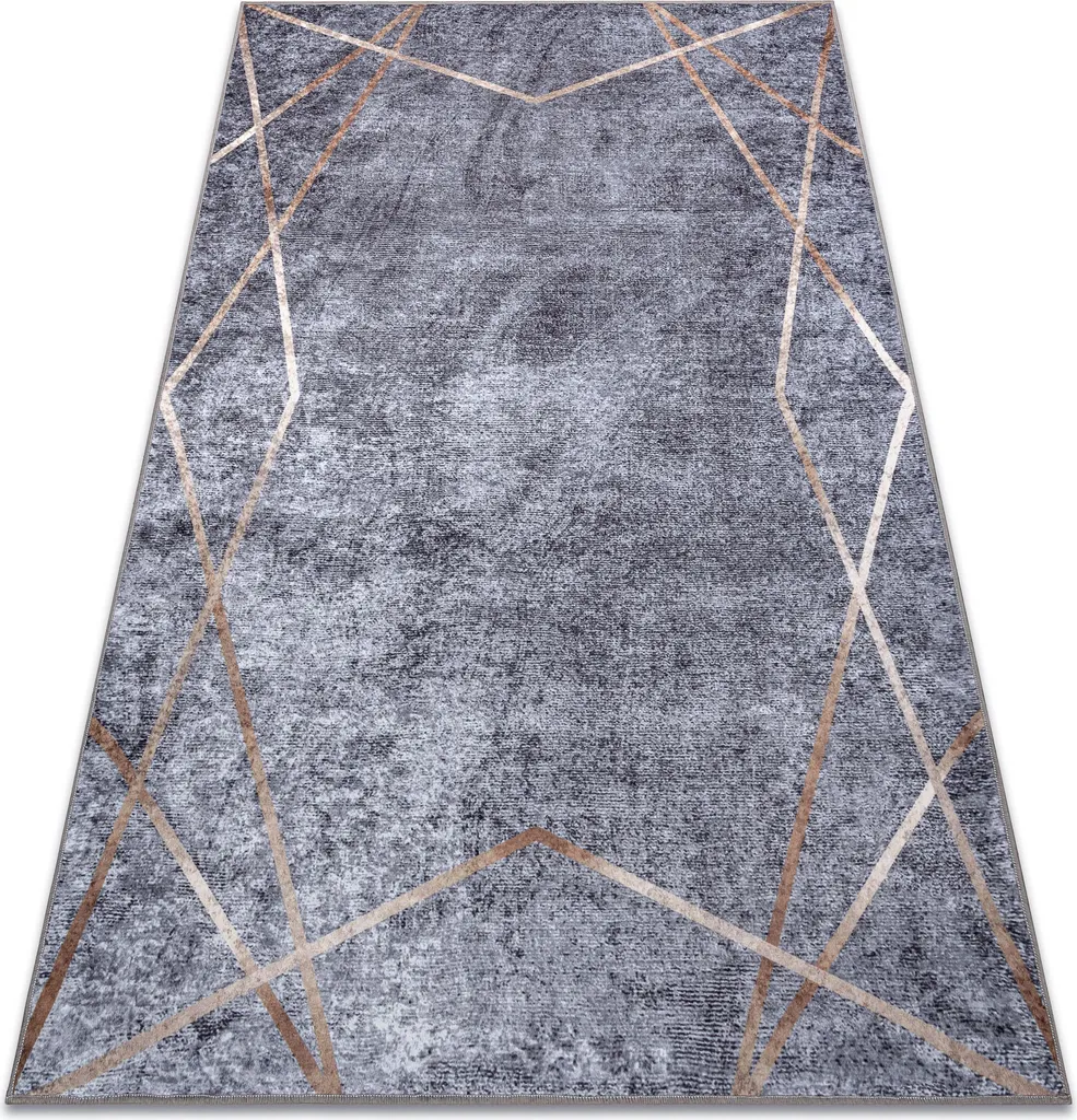 Tapis gris sans plis antidérapant et facile à laver MIRO 140x190 cm