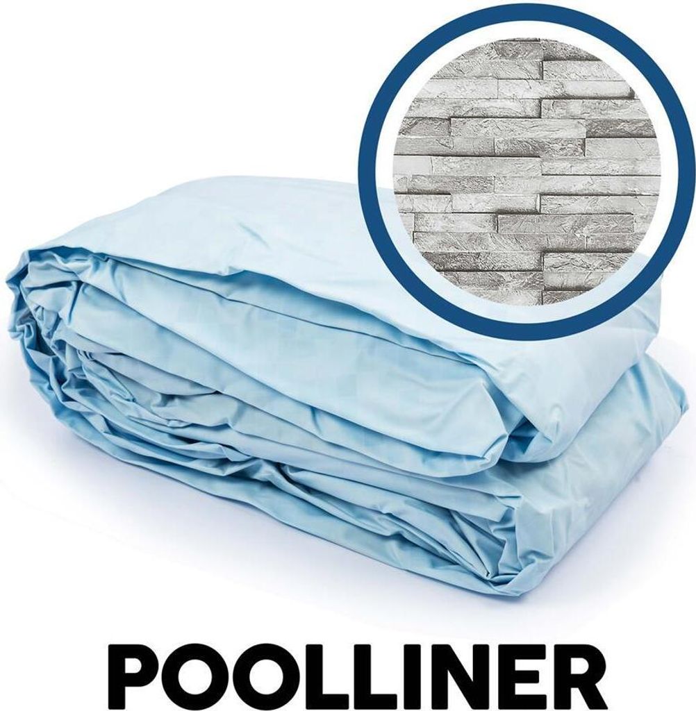 Bestway Ersatzteil Poolfolie Steinwand-Optik (cremegrau) für Steel Pro MAX Pool 549x122 cm, rund