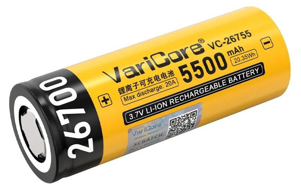 Lithium-Ionen-Akku 3,7V 26700 - Wiederaufladbare Batterie - 5500mAh 20A Hochstrom - Für Taschenlampe Und Heimspeicher - Set 17 Stück VC-26755