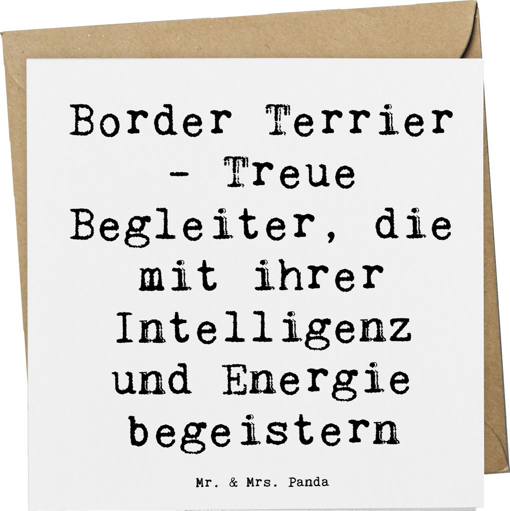 Mr. & Mrs. Panda Klappkarte Spruch Border Terrier Freunde - Weiß - Geschenk, Hunderassen, faltkarte, Einfallsreichtum, Grußkarte, Gefährten für...