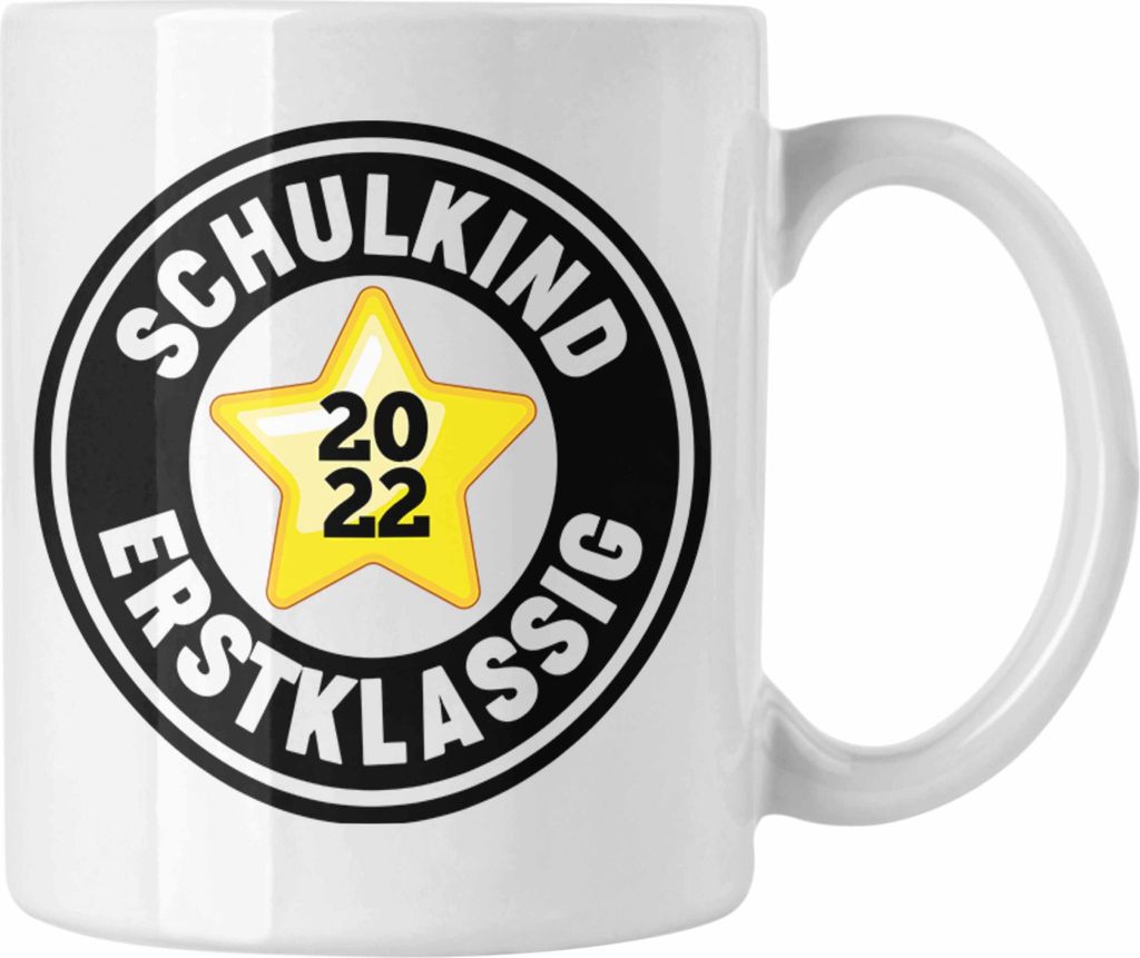 Trendation - Schulkind Erstklassig Einschulung Junge Mädchen Geschenk Schultüte Füllung Tasse Schulstart 1. Schultag Schuleinführung Schulanfan...
