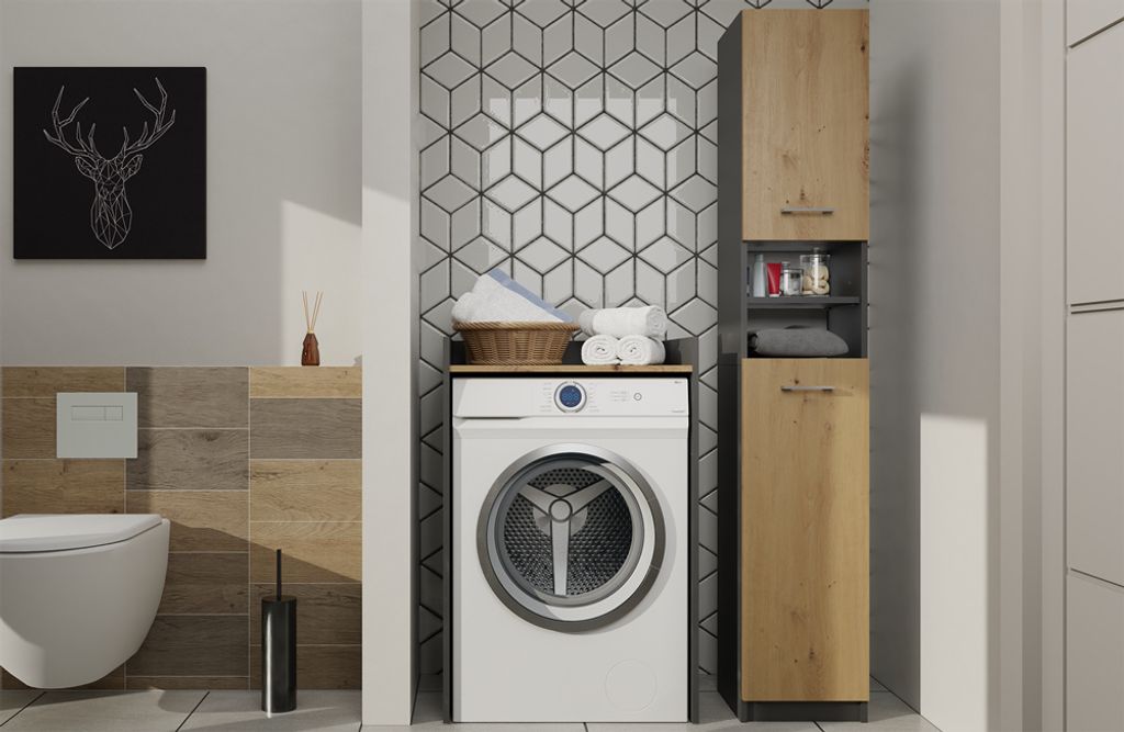 Waschmaschinenschrank Pola NP ANTRACITE ARTISAN Produktbild 4
