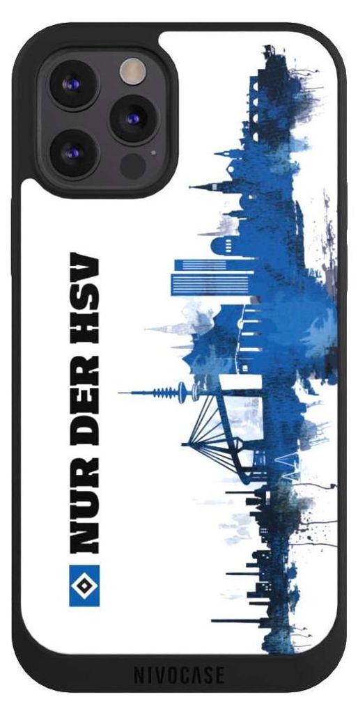 NIVOCASE Handyhülle für Apple iPhone 12 Pro Hülle NIVOpure Case Schwarz Bundesliga HSV Offizielles Lizenzprodukt