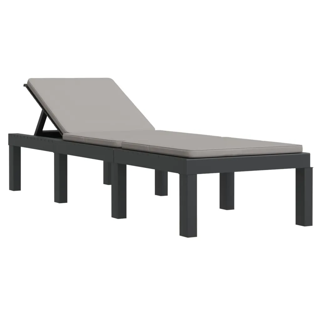 Chaise longue anthracite vidaXL dossier réglable et coussin déperlant