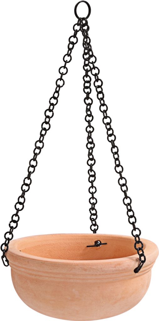 Dehner Hängeampel, Schale rund, Ø 30 cm, Höhe ca. 16 cm, Terrakotta